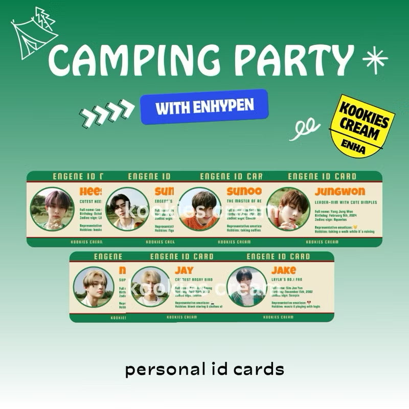 Camping Party with Enhypen FanKit | Enhypen Fankit Set by Kookies Cream