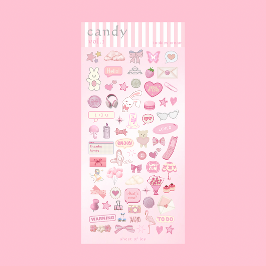 Candy Glitter Sticker Sheet - Kookies Cream